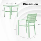 3 Pcs New Outdoor Green Bistro Metal Furniture Set 2 Chairs   Square Table