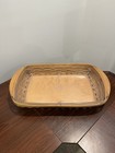 Longaberger Vintage Large Serving Hostess Tray Basket With Plastic Protector 90s