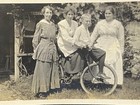 Boy   Woman On A Bike Bicycle Early 1900 s Antique Photo Lt 3