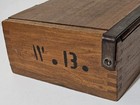 Antique Primitive Wooden Box W b  Small With Metal Hardware   Dovetail Joints