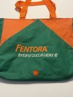 Vintage Fentora Pharmaceutical Promo Tote Bag Canvas Green Zip Pocket Rare
