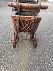 Vintage Antique Victorian Baby Doll Carriage Stroller Buggy Wicker Wood   Steel
