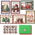Vintage Christmas Cards With Envelopes Plaid Retro Christmas Greeting Cards X   