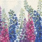 Pink And Blue Floral Two Individual Beverage Size 3-ply Paper Decoupage Napkins