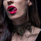 9 Pieces Halloween Vampire Choker Necklace Gothic Black Lace Choker Necklace    