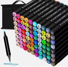 80pcs  Brush Pens Set Dual Tips Soft Fine Art Markers Drawing Watercolour Black 