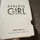 2  New Athleta Girl 6 Sports Bra Xs White Tan Athletic Upbeat Take It Easy Nwt