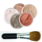 5pc Kit W face Brush Mineral Makeup Set Full Size Powder Bare Skin Foundation