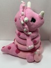 Handmade Crocheted Dinosaur Stackable Toy  Made With Soft Yarn   Pink 15 