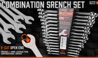 15pc Combination Spanner Wrench Ring Open Ended 8-22mm Metric 12 Point Notch
