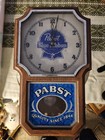 Vintage Rare Pabst Blue Ribbon Beer Clock Lighted Light Works Great Pbr