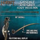 Lotr Gandalf The Grey Staff With Pipe  Certificate Of Authenticity  69  Overall