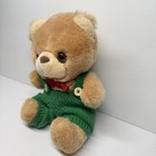 Vintage 1986 Applause Wallace Berrie Brown Teddy Bear Toy Plush W Green Overalls