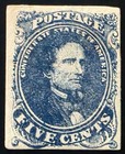 Us Confederate Stamp 1862 5c Sc  Csa 4a Imperf  Dark Blue Pse Cert 