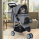 Pet Stroller For Small Medium Dogs Cats Folding Travel Jogger Gray
