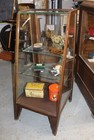 Antique Country Store Slanted Front Glass Display Cabinet Showcase    