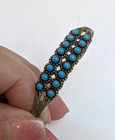 Early Bell Trading Post Harvey Era Sterling Child   s Turquoise Snake Eye Bracelet