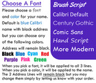 Build Your Own Personalized Address Labels Custom Printed Fonts   Color Options