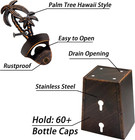 Vintage Wall Mount Bottle Opener Palm Tree Beer Top Opener With Cap Catcher Outd