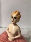 Vintage Art Deco Nude Lady Porcelain Half Doll Pin Cushion