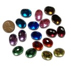 9 Pairs  18pcs  Vintage Joan Rivers Jewel Faceted Oval 18x13mm  Cabochons J69