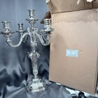 20  French Empire Candelabra 5-lite Silver Plated Brass Antique 1900s Mold Box