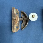 2 Vintage Window Sash Locks Swing Arm Porcelain Top Knobs   Keepers Hardware