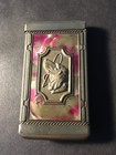 Antique Metal Vesta Match Safe With Roman Goddess Vesta And Dog Embossments