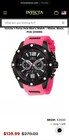 Invicta I-force Axis 50mm Black -pink Band