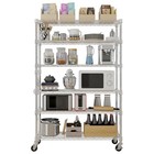 Heavy Duty 6-tier Metal Shelves Garage Shelving Wire Shelving Unit With Wheels