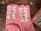 New Vintage Cedar Creek Traction Slipper Socks Pink With Kitty Cat Grips