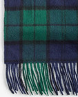 Club Room Mens Green   Blue 100  Cashmere Plaid Scarf Soft Warm Fringe 64x12 Nwt