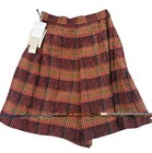 Worth Womens 4 Silk Shorts Plaid Pleated High Rise Bermuda Vintage Nwt