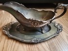 Vintage Wallace Silverplate Gravy Boat With Underplate Rococo Style Usa