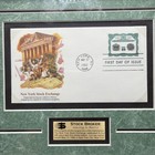 First Day Of Issue New York Stock Exchange Stamp And Envelope Frame And Plaque