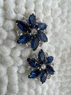 Blue Rhinestone Wedding Bridal Shoe Clips Decorative   fs 