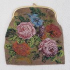 Lot Of 3 Vintage Art Deco Floral Beaded Purses With Kiss Lock Clasps
