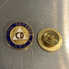 Qty 4  Cold War Era Civil Defense N y c  Enamel Lapel Pin Brass Screw Back Nos