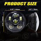 Black 5-3 4  5 75 Led Headlight High Low For Harley Sportster Xl 883 1200 Dyna