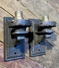 Vintage Cast Iron Wall Sconce Pair Ornate Victorian Architectural Salvage