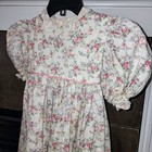 Unbranded Sz S Pastel Pink Ruffle Trim Floral Cottagecore Tie Back Toddler Dress