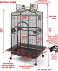 X-large 63  Open Dome Play-top Bird Parrot Macaw Conure Cockatiel Rolling Cage