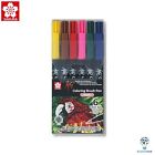 Sakura Koi Colouring Brush Pen   6 Colour Set Arts Craft Calligraphy Stationery