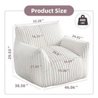 Cozy Plush Bean Bag Chair With Armrests