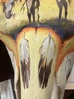 Handpainted Buffalo Skull With Indian Warrior On Horseback