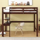 Twin Size Loft Beds Wood Bed Frame With Desk   Ladder For Kids Teens Bedroom