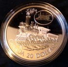 2001 Canada Sterling Silver  20 Proof Coin  The Scotia Locomotive Train Hologram