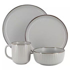 Leo 16-piece Stoneware Dinnerware Set Service For 4 In  Light Gray