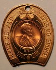 Vintage Lincoln Wheat Encased Cent Horseshoe Good Luck Charm  Niagara Falls