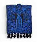 Our Lady Of Guadalupe Virgin Mary Blue Poncho Shawl Cape Sweater Gaban Zarape